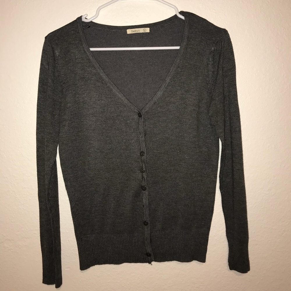 DARK GREY CARDIGAN